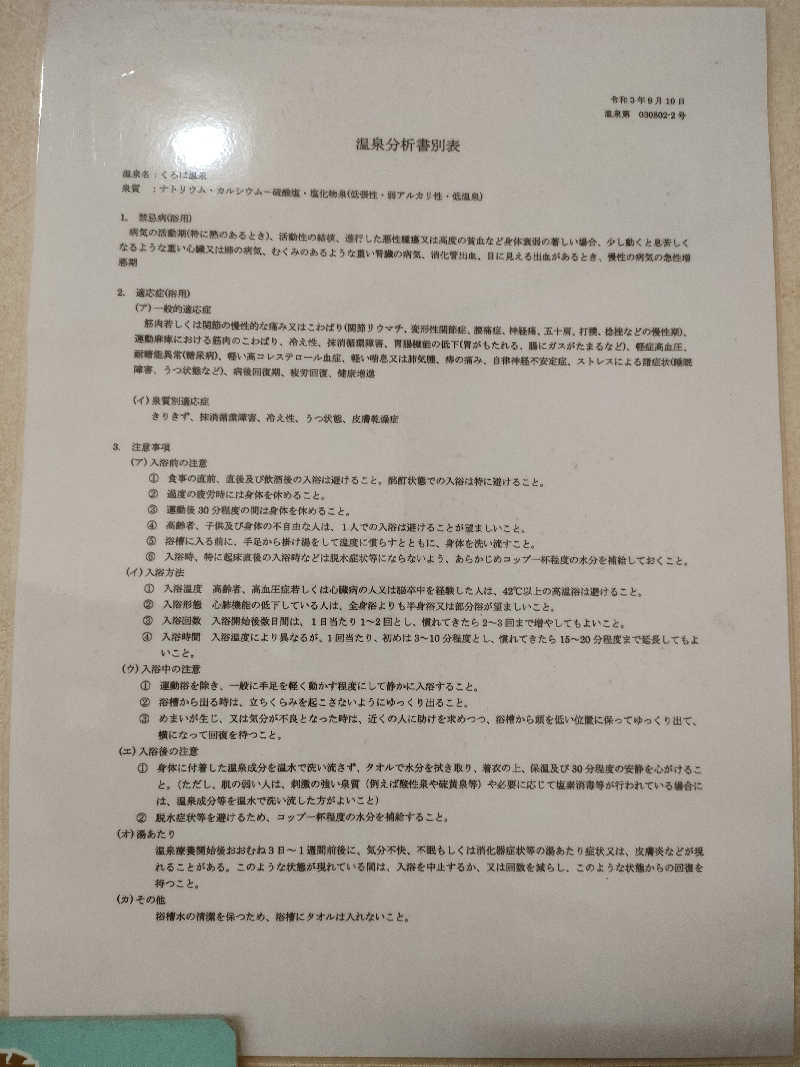 鳥居100％さんのくろば温泉のサ活写真