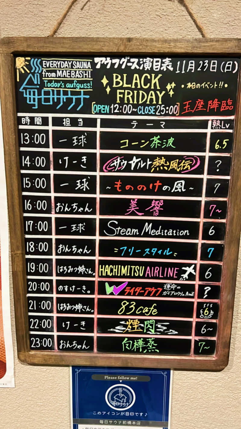 さとるんさんの毎日サウナ 前橋本店のサ活写真