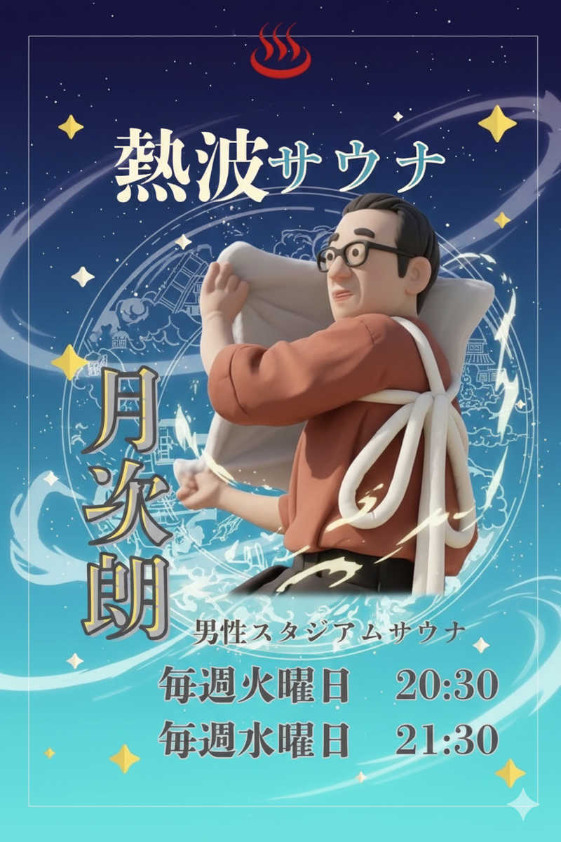 月次朗（月の湯舟専属熱波師）さんのジェームス山天然温泉 月の湯舟のサ活写真