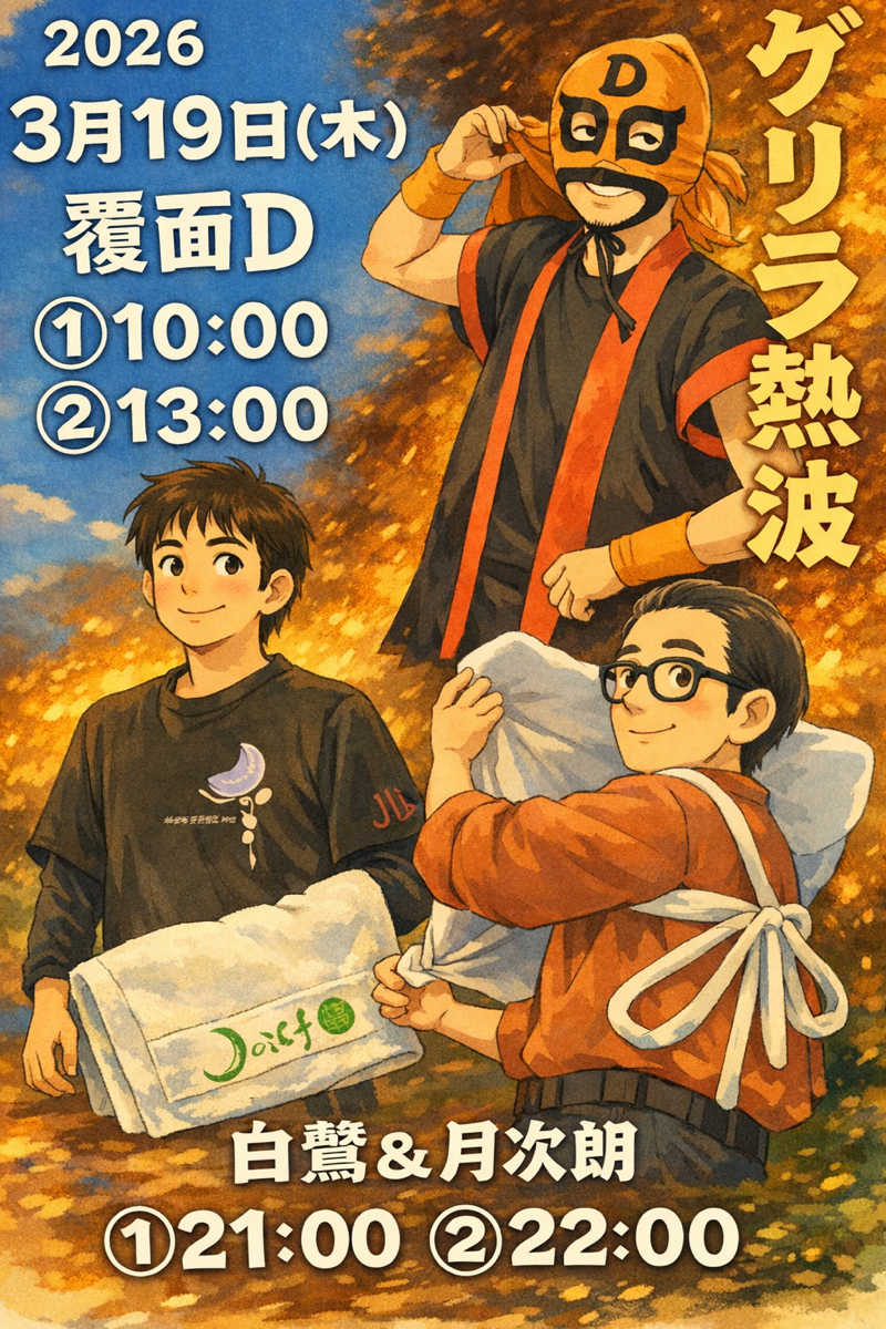 月次朗（月の湯舟専属熱波師）さんのジェームス山天然温泉 月の湯舟のサ活写真