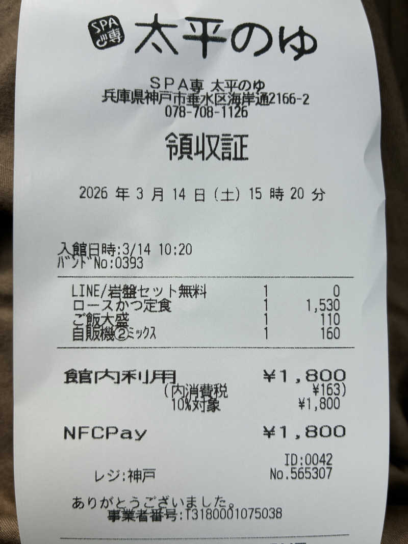 コーさんのSPA専 太平のゆのサ活写真