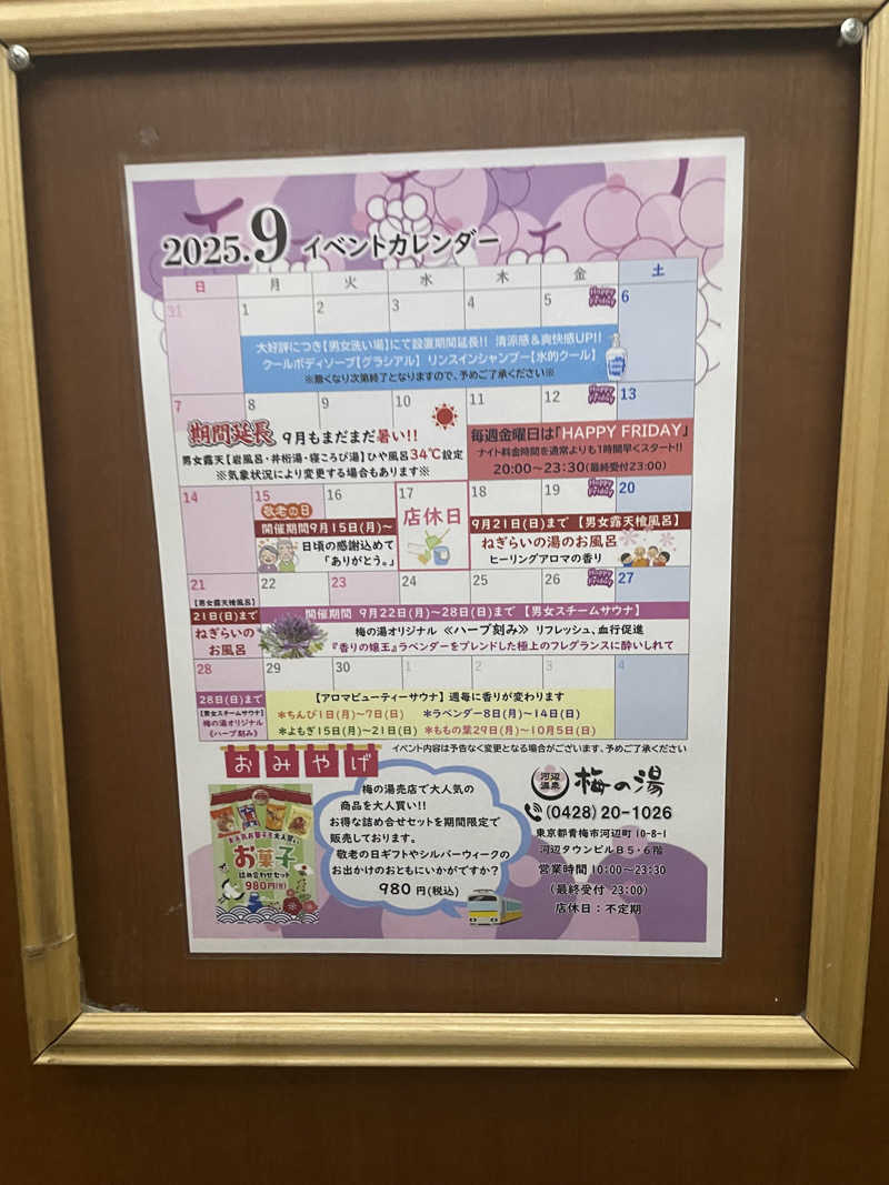 けけさんの河辺温泉 梅の湯のサ活写真