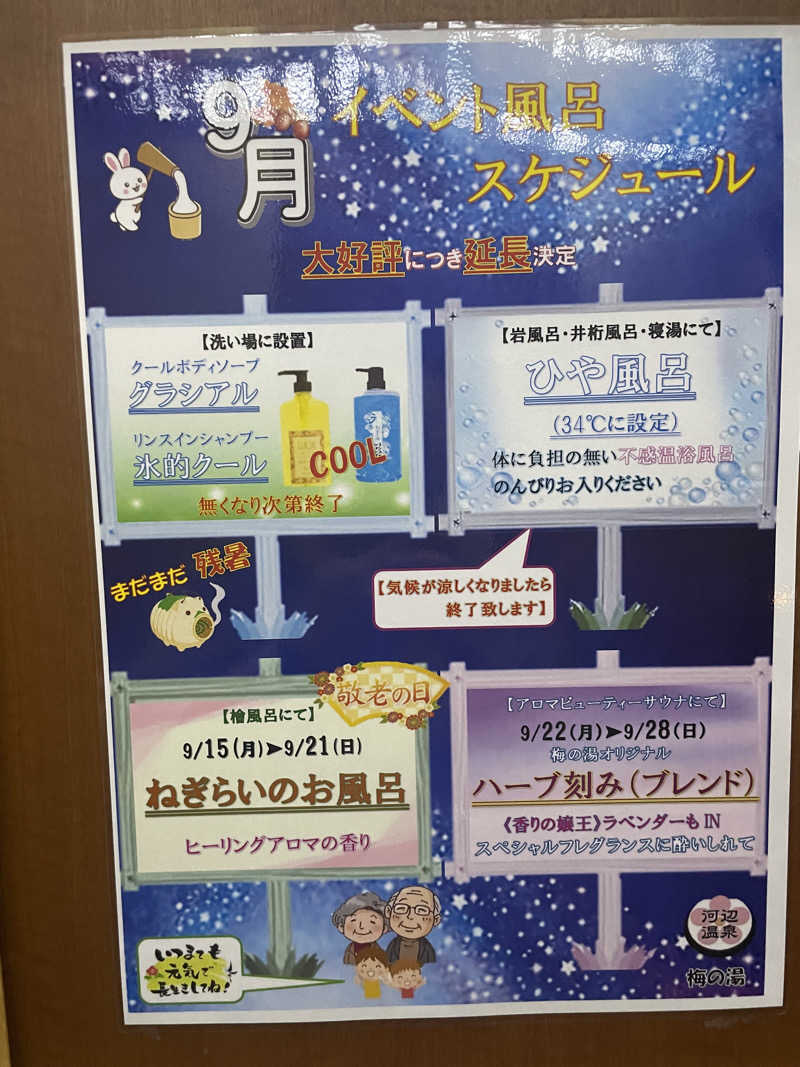 けけさんの河辺温泉 梅の湯のサ活写真