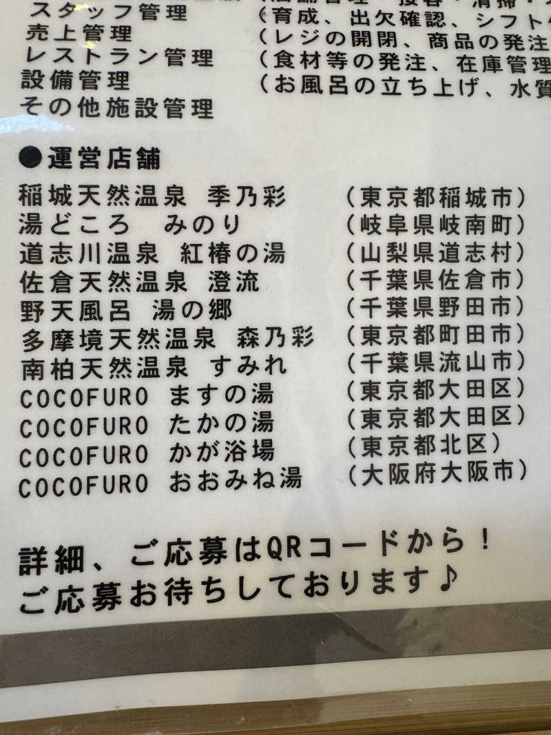 YUMMYさんのCOCOFURO たかの湯のサ活写真