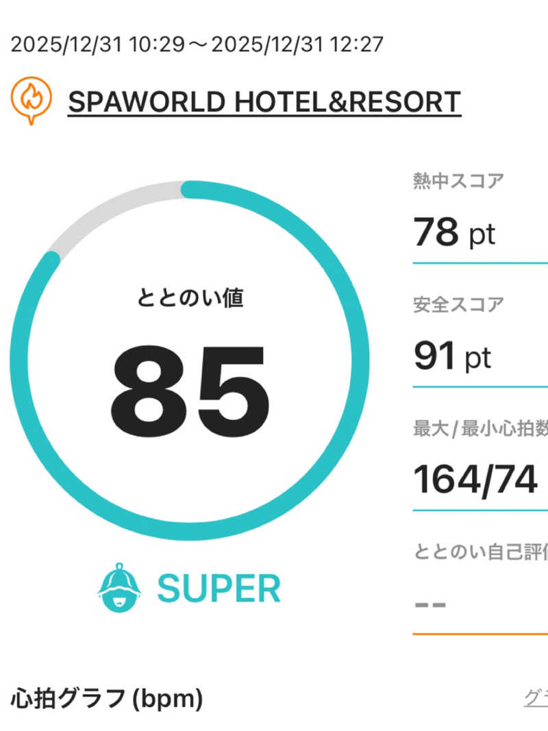 まさやさんのSPAWORLD HOTEL&RESORTのサ活写真