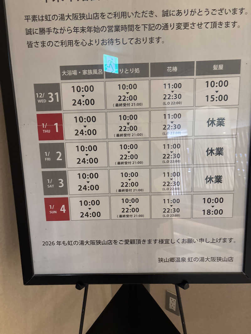 Junさんの虹の湯大阪狭山店のサ活写真