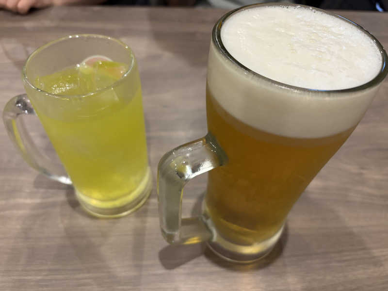 生ビール大とオロポ