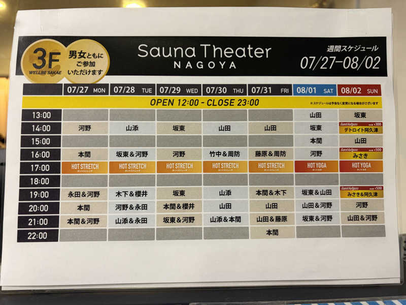 ありぴょさんのウェルビー栄のサ活写真
