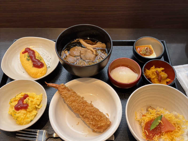 朝食バイキング : 梓の湯 ドーミーイン松本（松本市）のサウナ飯
