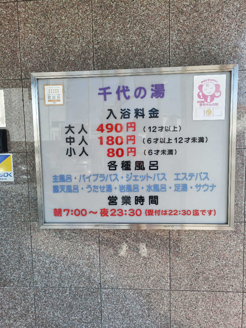 オマエンゼルフィッシュ🐠さんの千代の湯のサ活写真