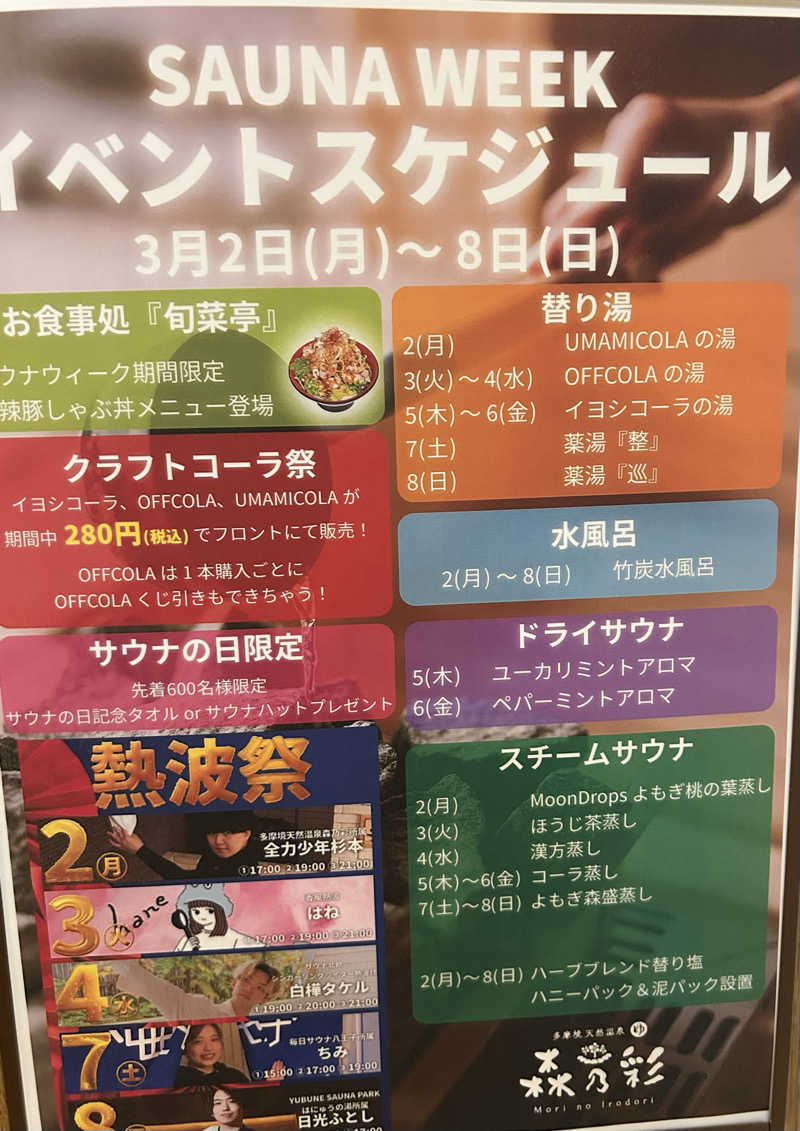 第六天ラ王さんの多摩境天然温泉 森乃彩のサ活写真