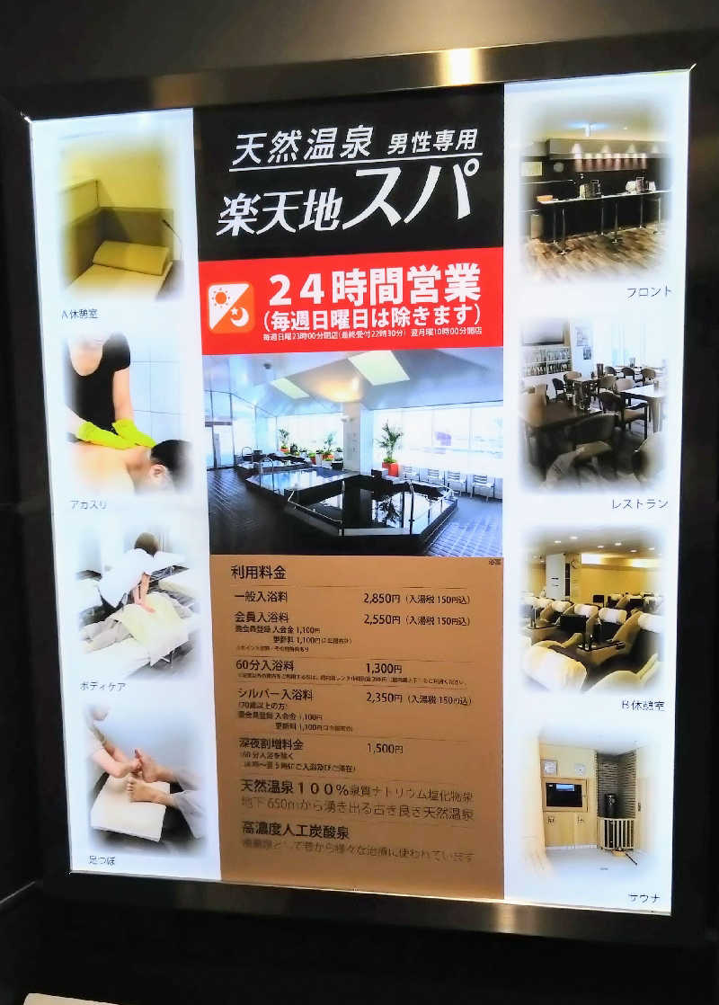 Takayuki Sさんの天然温泉 楽天地スパのサ活写真