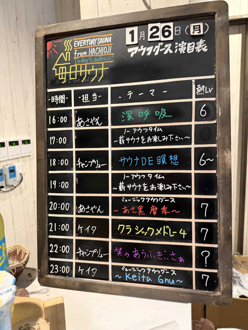 ととのったーさんの毎日サウナ 八王子店のサ活写真