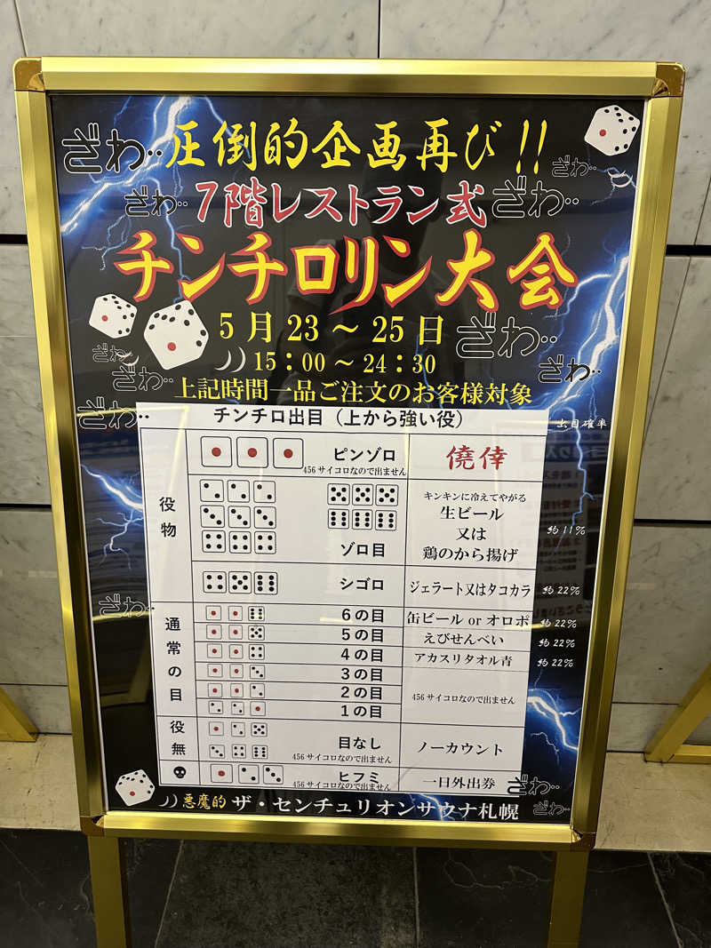 やまゆう♨️さんのザ・センチュリオンサウナレスト&ステイ札幌のサ活写真