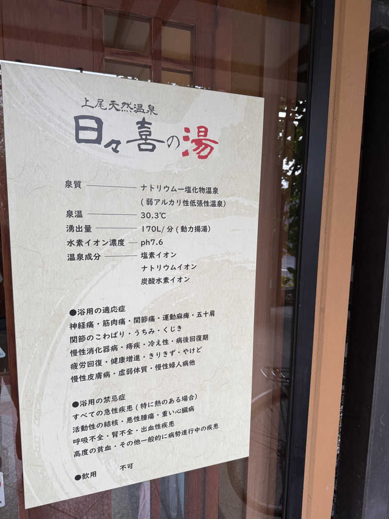 ゆきんこ武威さんの上尾天然温泉 日々喜の湯のサ活写真