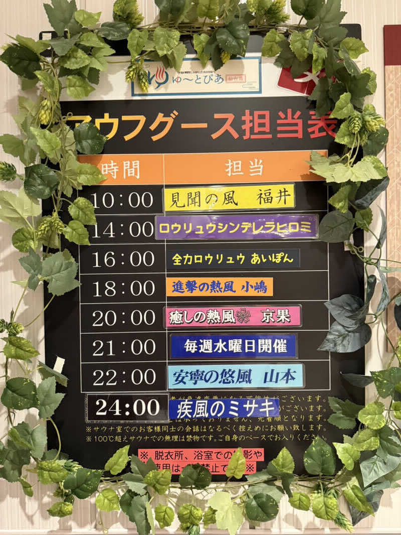 八方の風優羽（略:八風）さんのゆ〜とぴあ仙台南のサ活写真