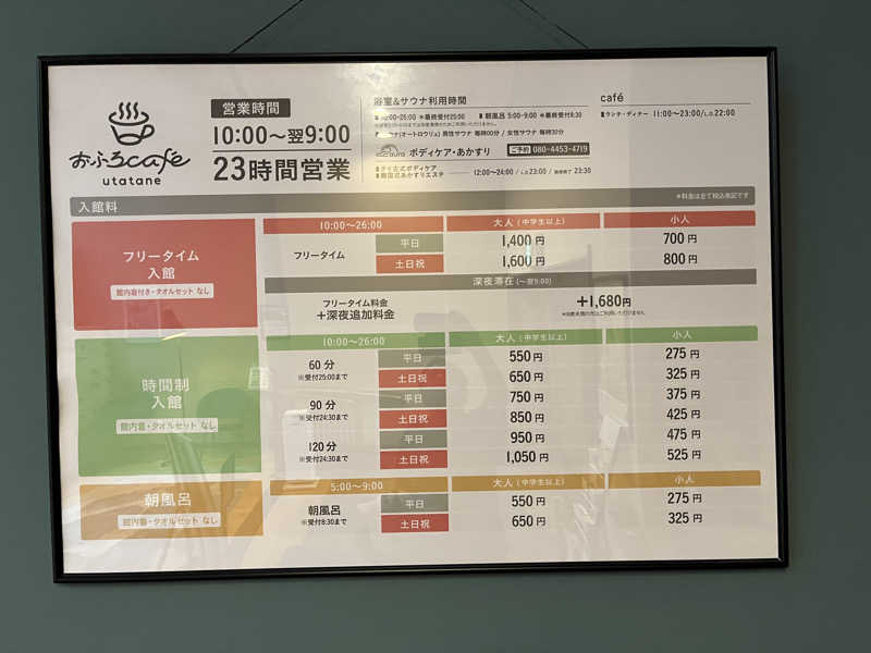 ヴェオさんのおふろcafé utataneのサ活写真