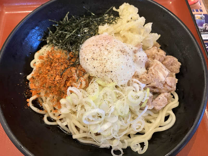 極楽まぜそば : 極楽湯 千葉稲毛店（千葉市）のサウナ飯