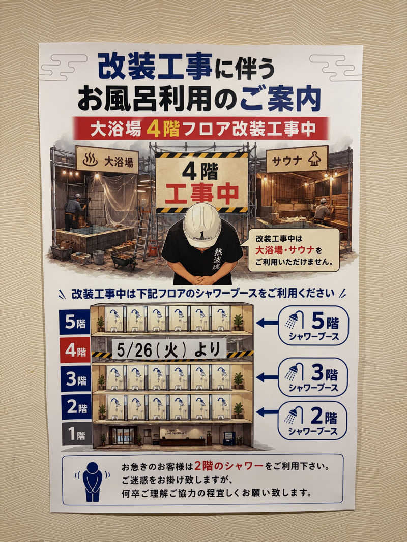 鉄馬ライダーさんの上野ステーションホステル オリエンタル1のサ活写真