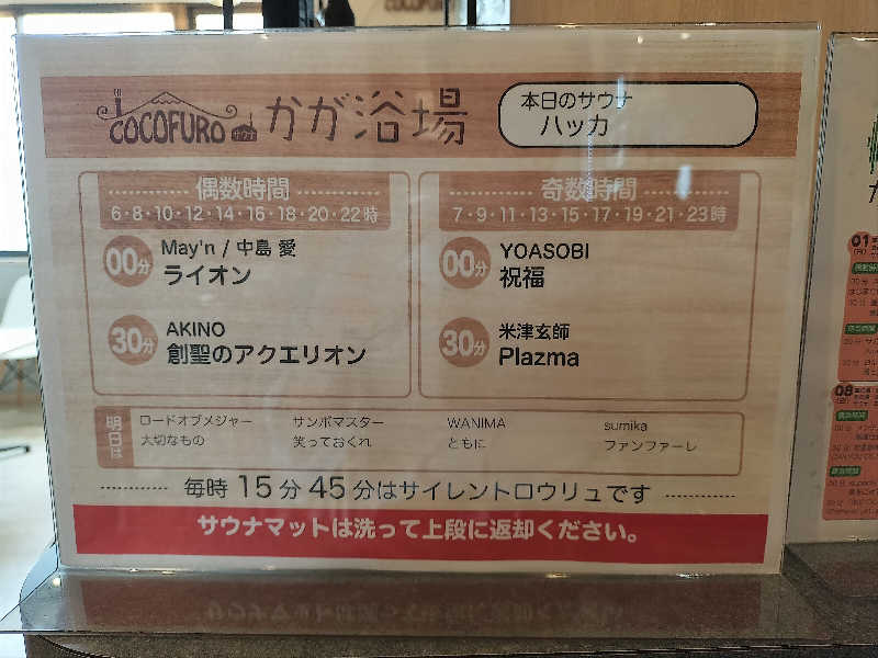 ごんざれすさんのCOCOFURO かが浴場のサ活写真