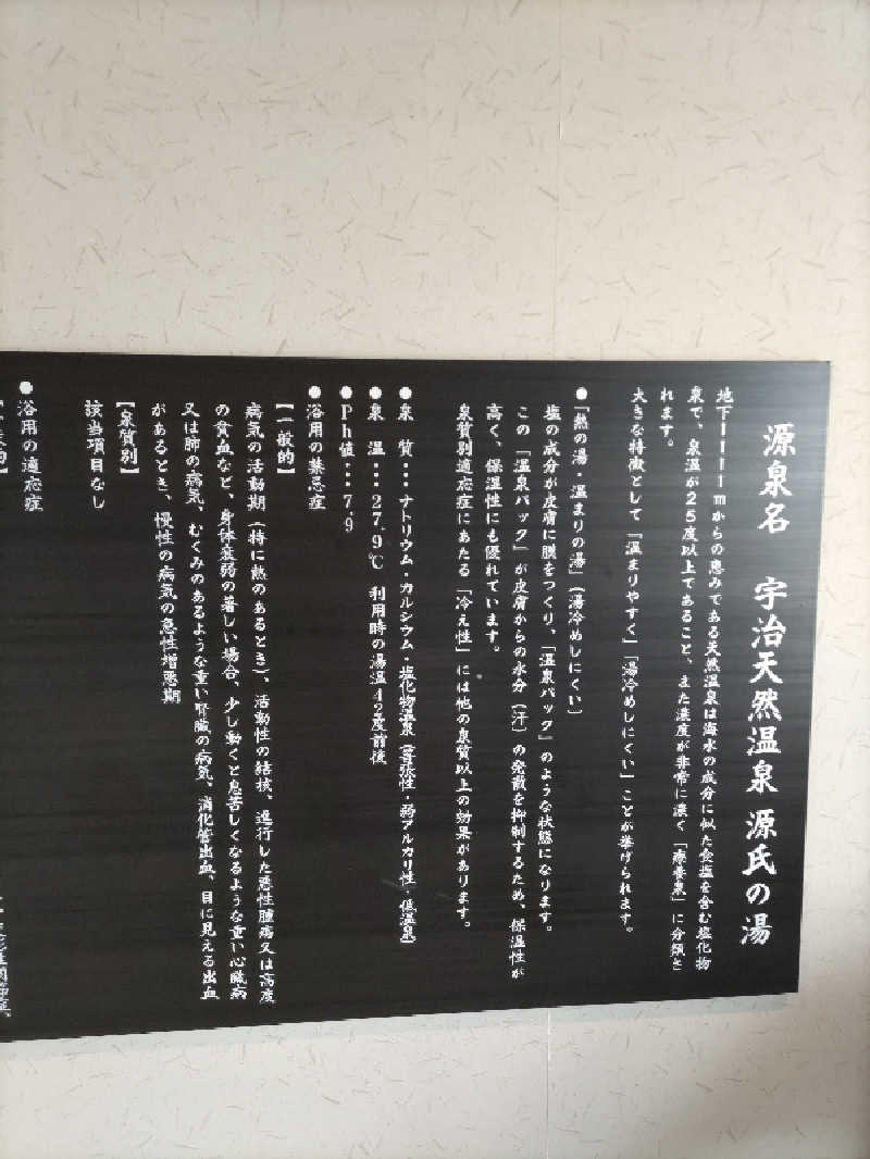 ごっさんさんの宇治天然温泉 源氏の湯のサ活写真