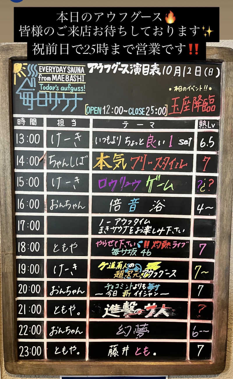 なすびさんの毎日サウナ 前橋本店のサ活写真