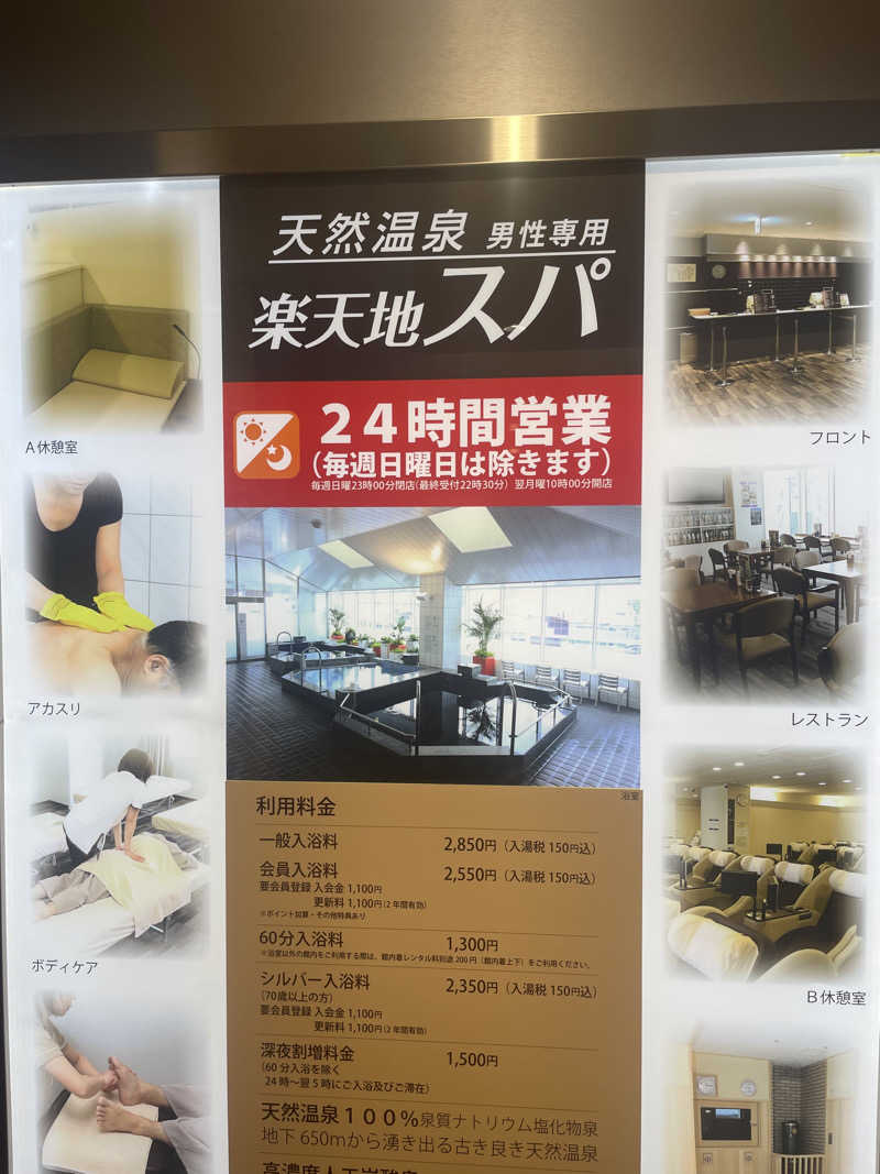 カイシャイキタクナイさんの天然温泉 楽天地スパのサ活写真