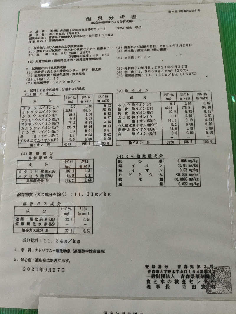 ダビデ象🐘さんのせせらぎ温泉のサ活写真