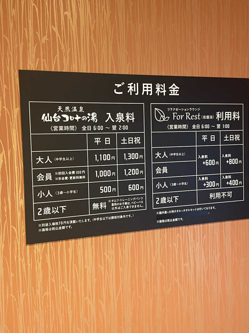 偶然さん🍔さんの天然温泉 仙台コロナの湯のサ活写真