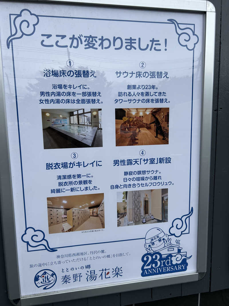 あつまレックスさんのととのいの郷 秦野湯花楽のサ活写真