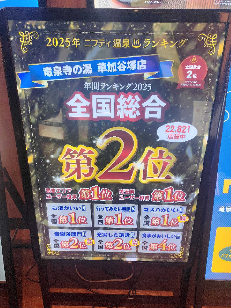 ひよこ王子さんの竜泉寺の湯 草加谷塚店のサ活写真