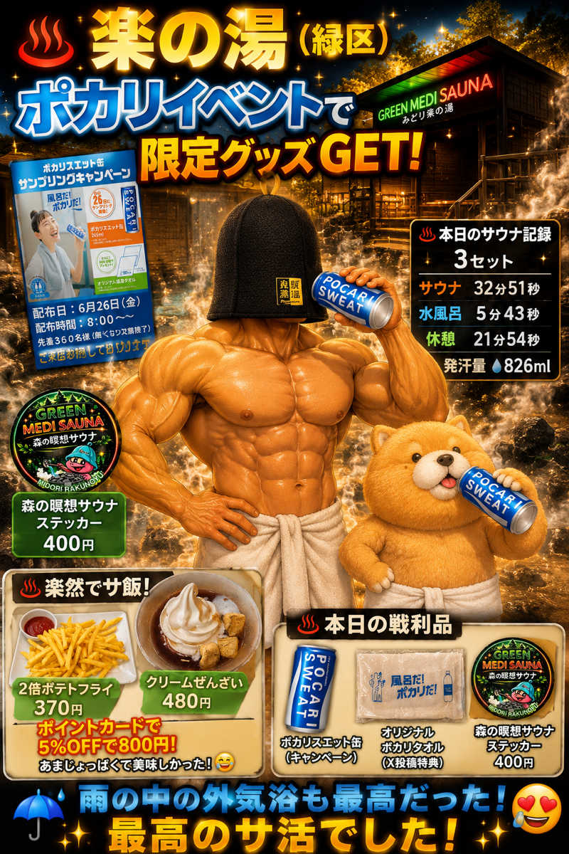 だいちゃんさんのみどり楽の湯のサ活写真