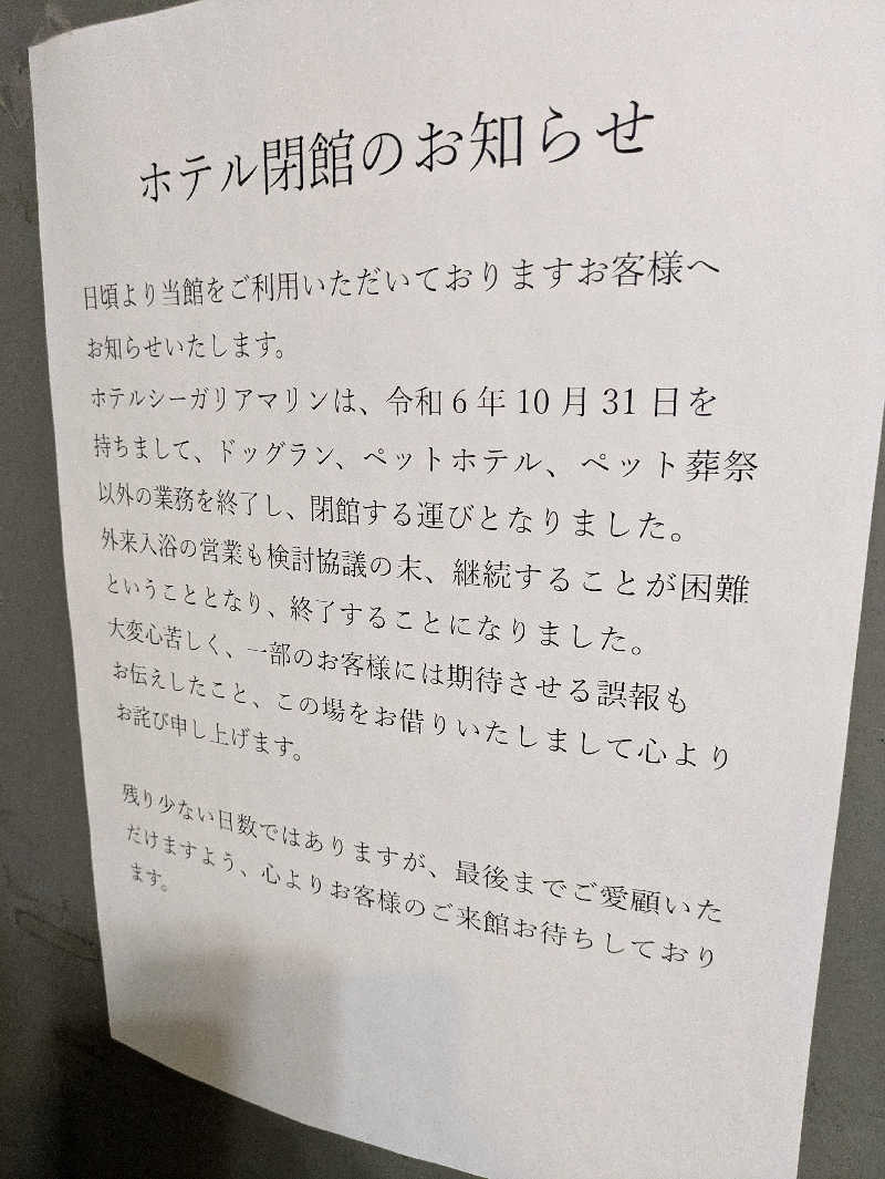 孤高のちゃん丁目㌧トゥ広場で乾杯をさんのホテルシーガリアマリンのサ活写真