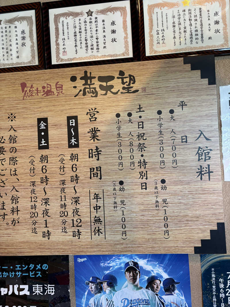 鵜沼のサウナーさんの篠木温泉 満天望のサ活写真