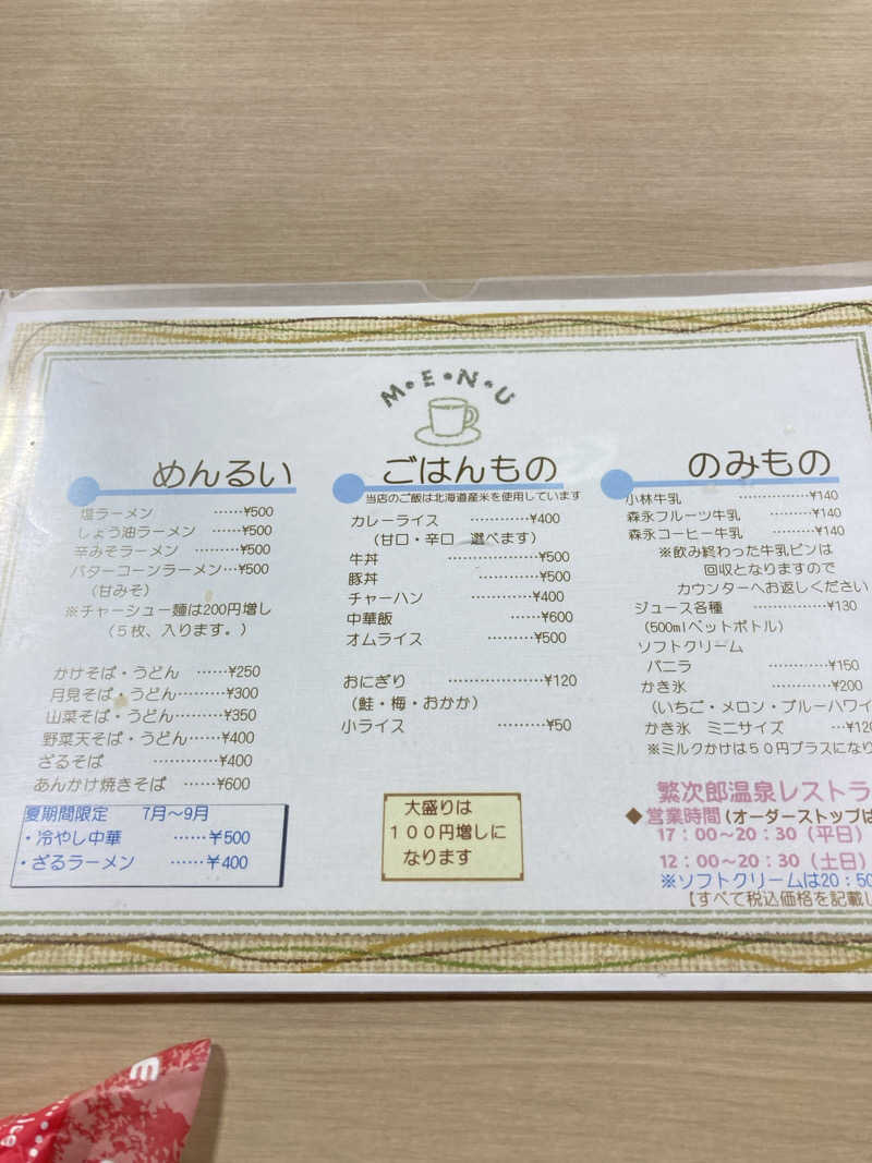 ぽんちゃんさんの繁次郎温泉のサ活写真