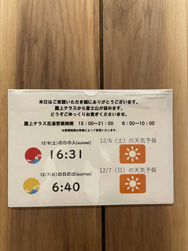 ジーニーさん🧞‍♂️さんの天然温泉 富士桜の湯 ドーミーインEXPRESS富士山御殿場のサ活写真