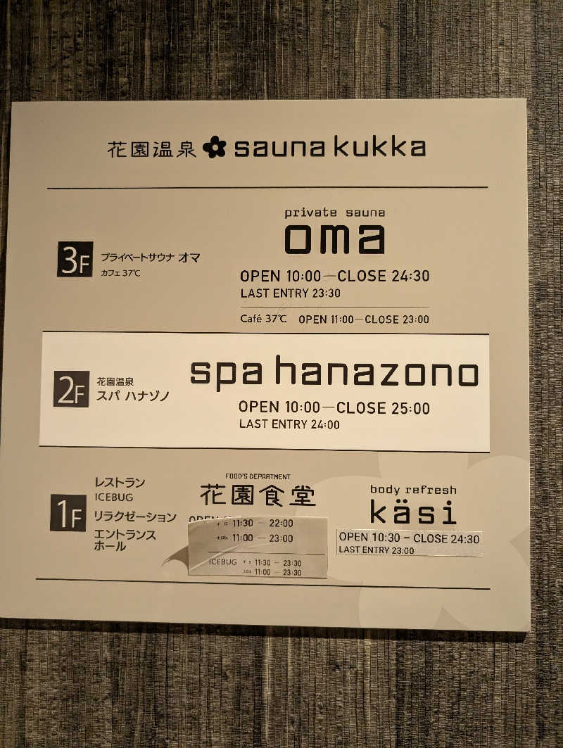 ちのさんの花園温泉 sauna kukkaのサ活写真
