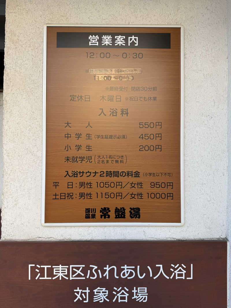 katsuさんの深川温泉 常盤湯のサ活写真