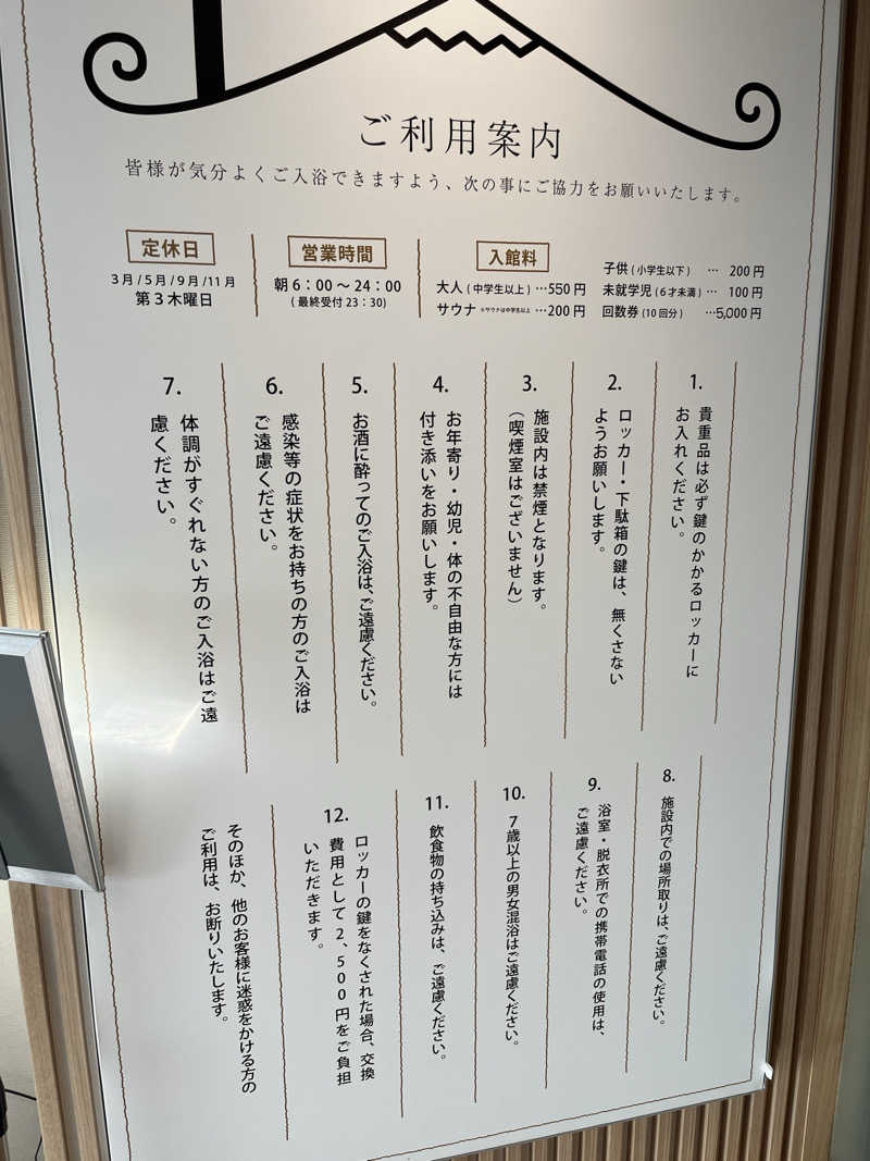 ヤスオさんのCOCOFURO たかの湯のサ活写真