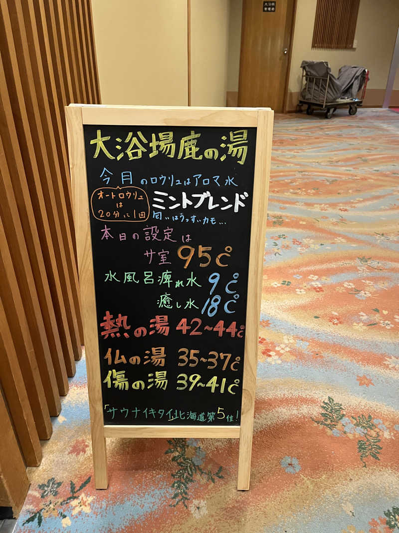 男爵のダンさんの定山渓 鹿の湯のサ活写真