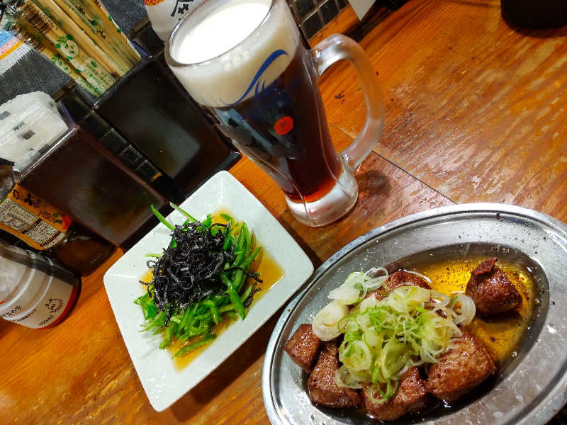 生ビールプレモルと黒のハーフ&ハーフ🍺