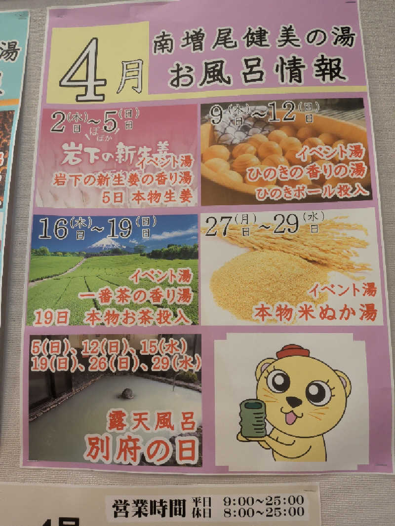 豆茶福天さんの南増尾 健美の湯のサ活写真
