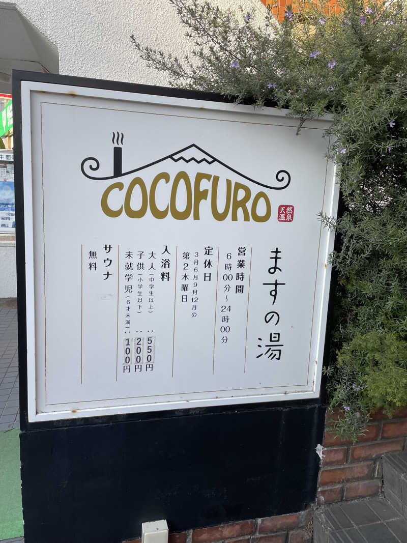 Sauna1119さんのCOCOFURO ますの湯のサ活写真