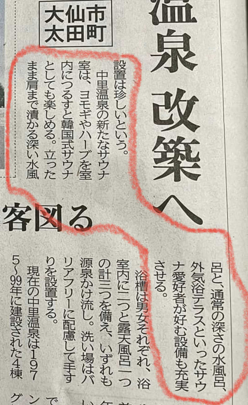 ぬる8さんの中里温泉のサ活写真