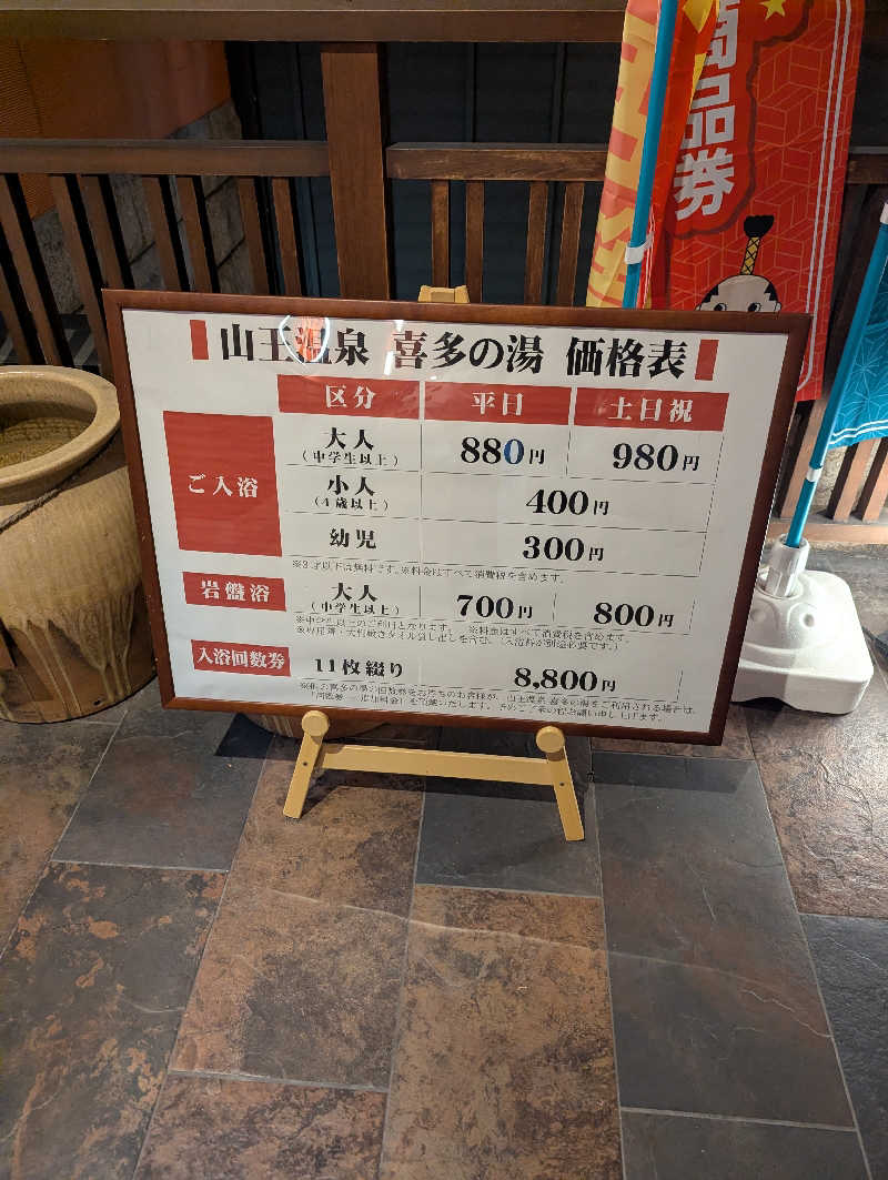 サウナー♨️しんちゃん👓さんの山王温泉 喜多の湯のサ活写真