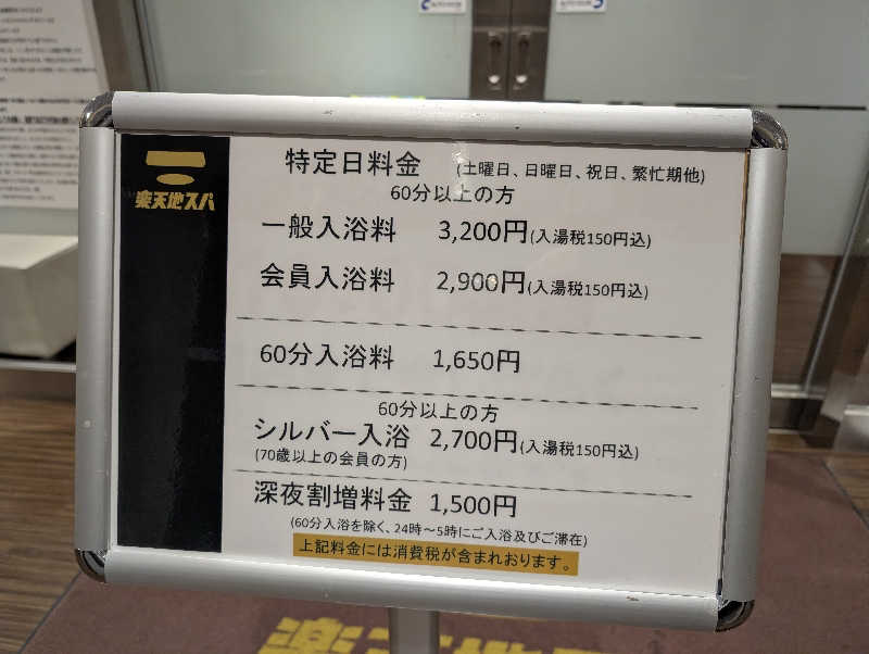 田吾作さんの天然温泉 楽天地スパのサ活写真