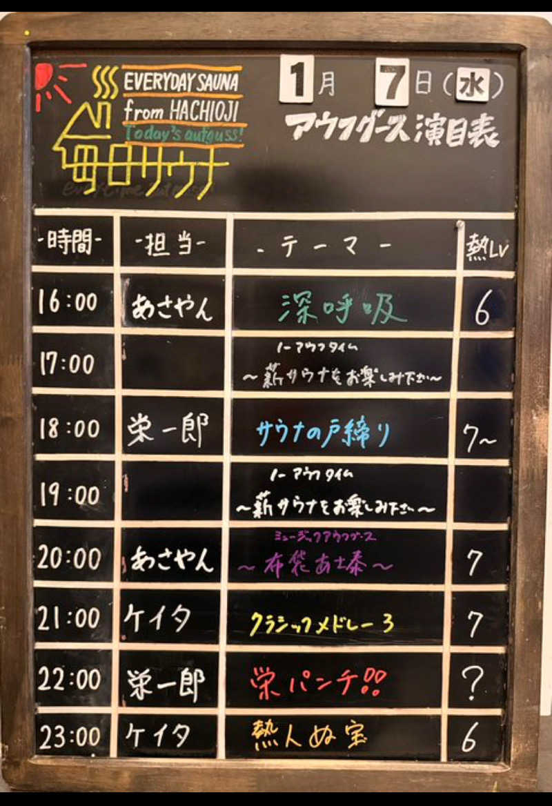 momo77kgさんの毎日サウナ 八王子店のサ活写真