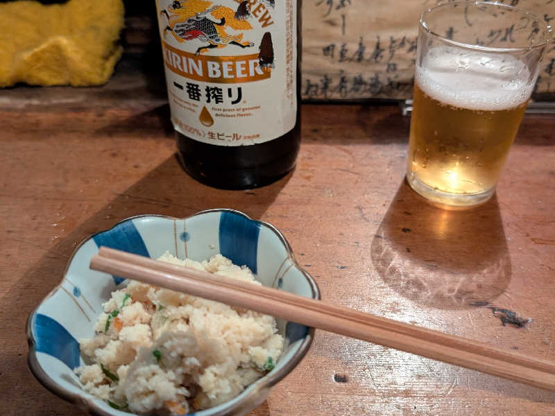 瓶ビール(一番搾り)、枡酒(名誉冠)