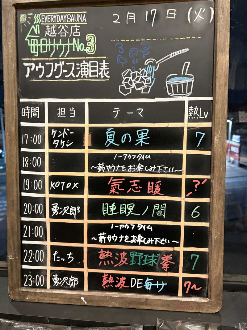 山形産さんの毎日サウナ 越谷店のサ活写真