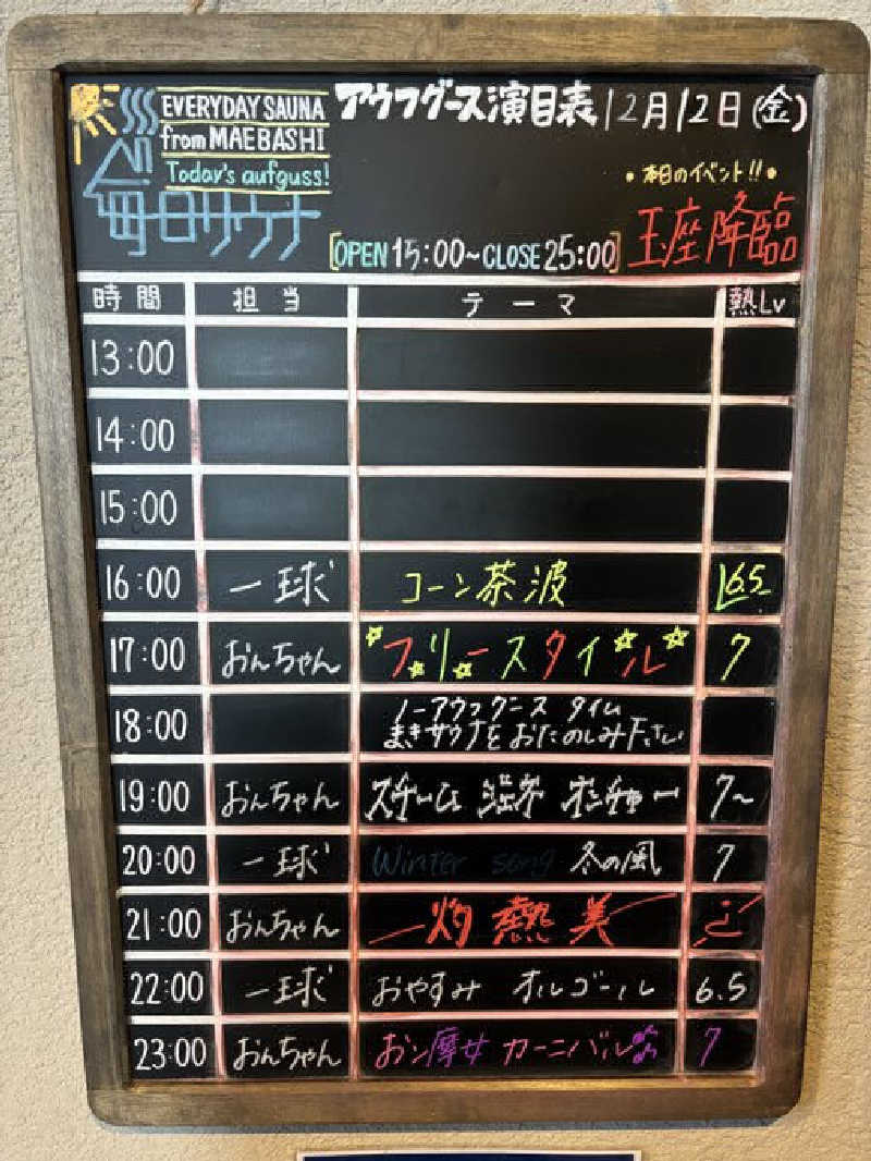fumiさんの毎日サウナ 前橋本店のサ活写真
